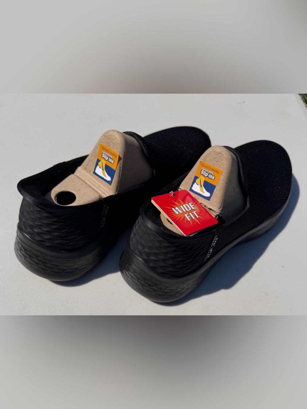 Skechers Black Slip-On Wide Fit Walking Shoes - Picture 3 of 4